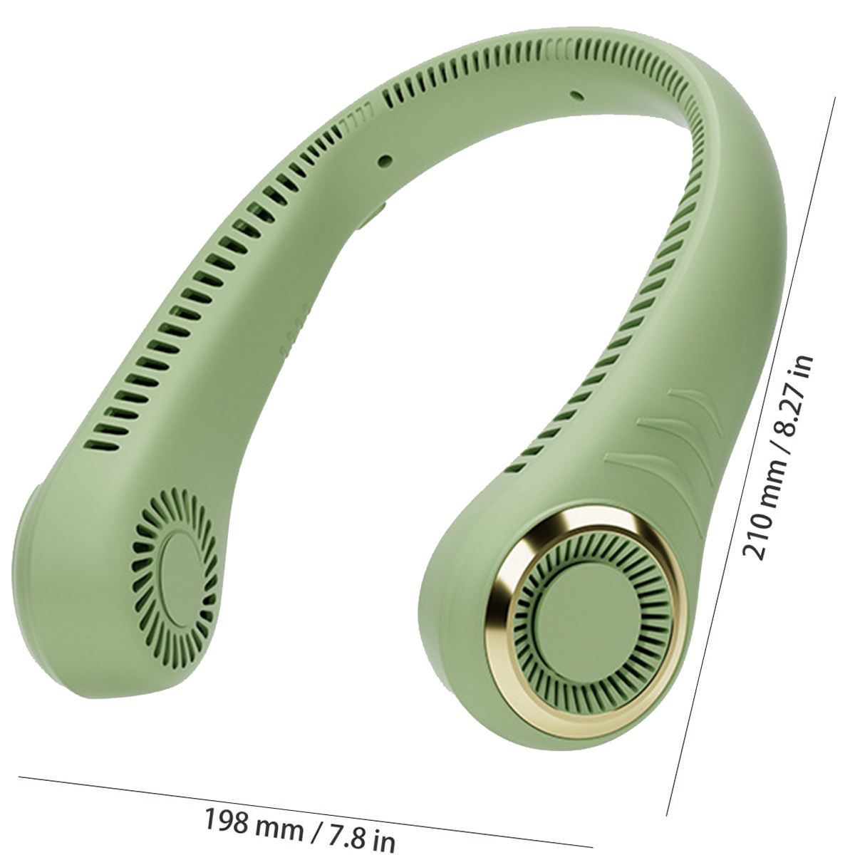 Mini USB-Ventilator Matcha Neckholder-Fächer Hänge-Hals-Ventilator, LEIGO Mini-Ventilator, Hals-Ventilator, messerlos grün