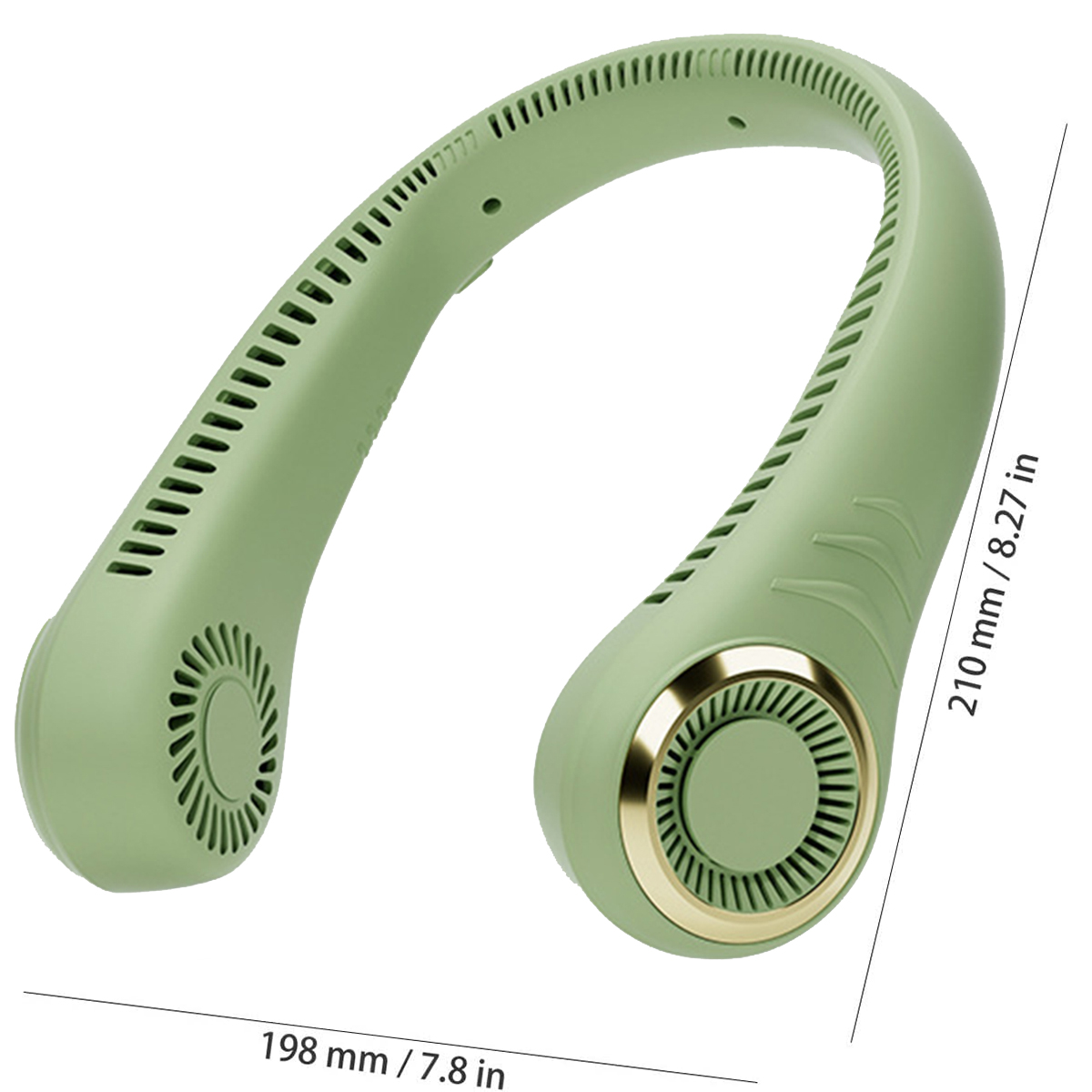 LEIGO grün Mini-Ventilator, Matcha Mini Neckholder-Fächer Hals-Ventilator, USB-Ventilator messerlos Hänge-Hals-Ventilator,