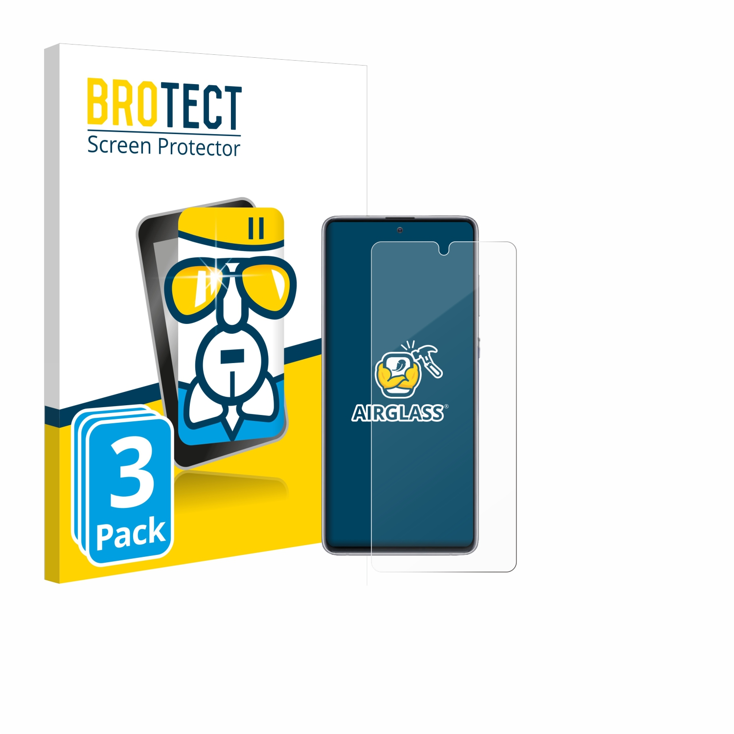 BROTECT 3x Airglass klare Note Lite) Galaxy 10 Samsung Schutzfolie(für