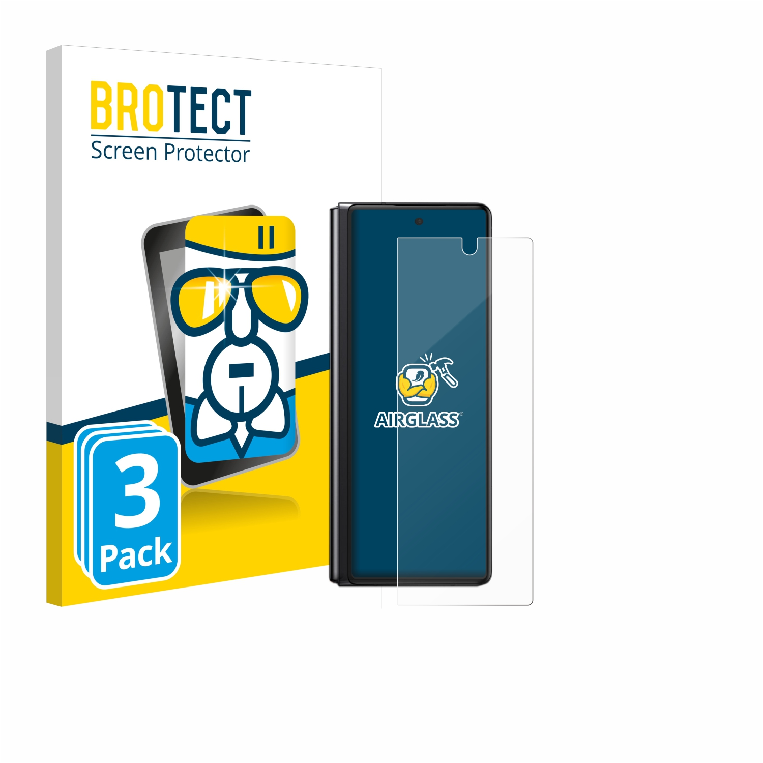 2 Schutzfolie(für 5G) Fold Z Galaxy BROTECT 3x Samsung Airglass klare