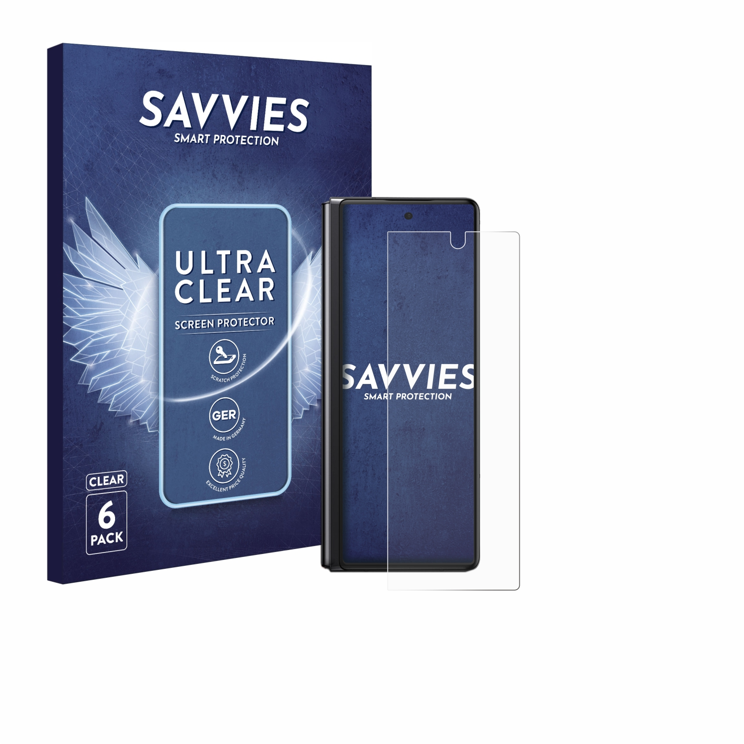 SAVVIES 6x klare Galaxy Samsung Fold 2 Z 5G) Schutzfolie(für