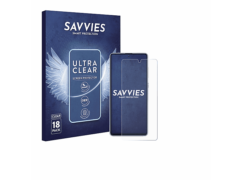 SAVVIES 18x klare Schutzfolie(für Samsung Galaxy 10 Note Lite)