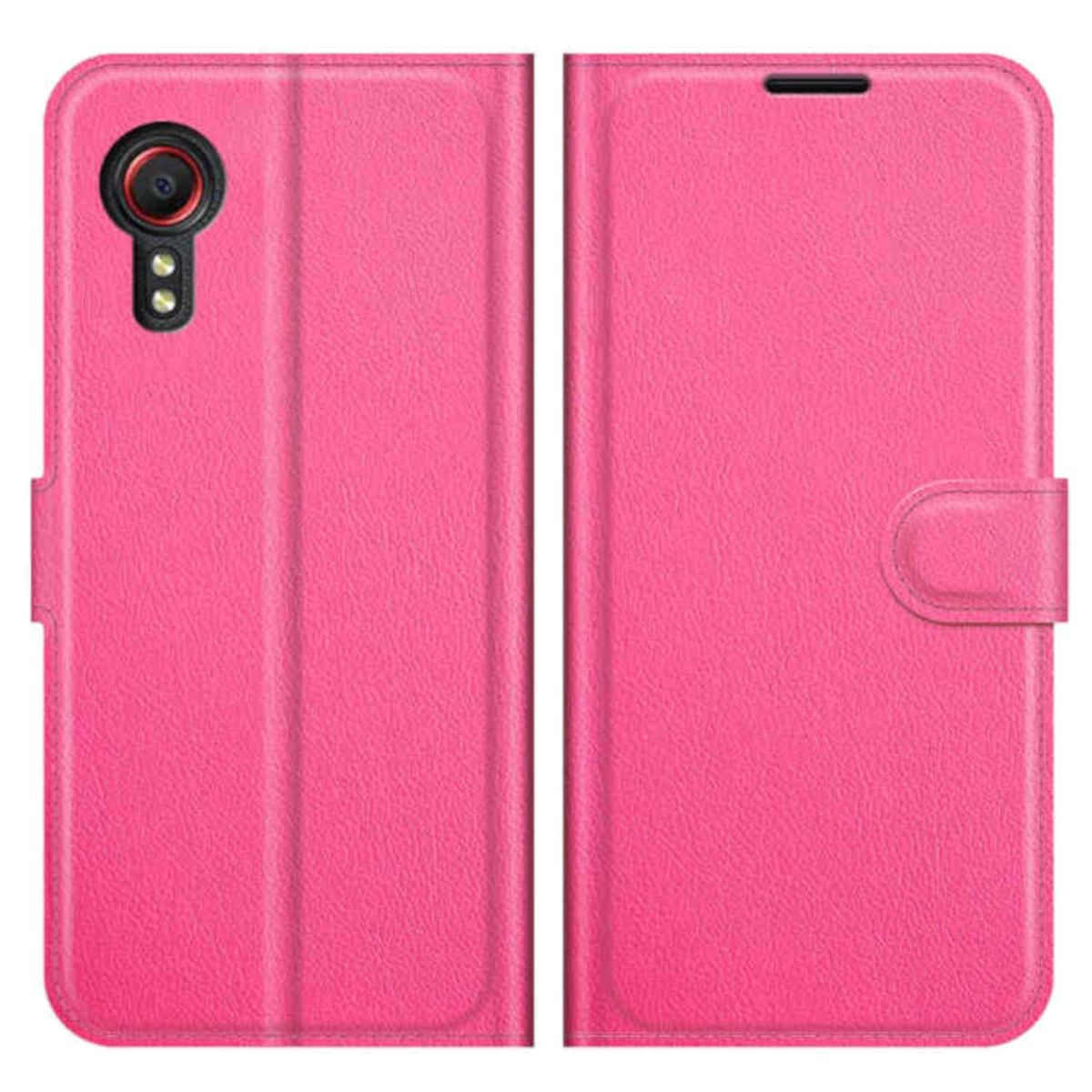 Wallet / Fach, Xcover 5, Samsung, Galaxy & Geld Tasche WIGENTO Bookcover, Kreditkarten Pink Book