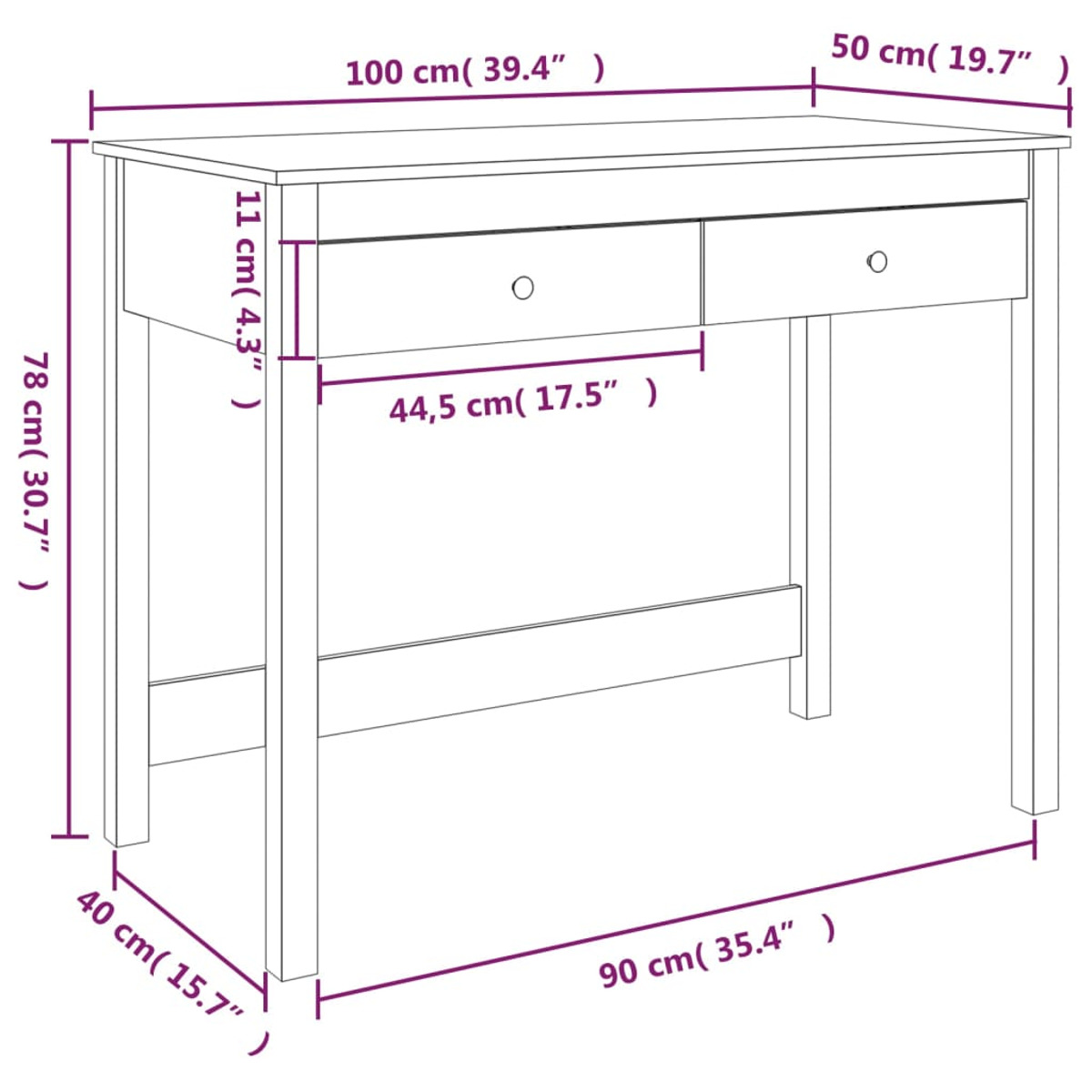 VIDAXL 824647 Schreibtisch