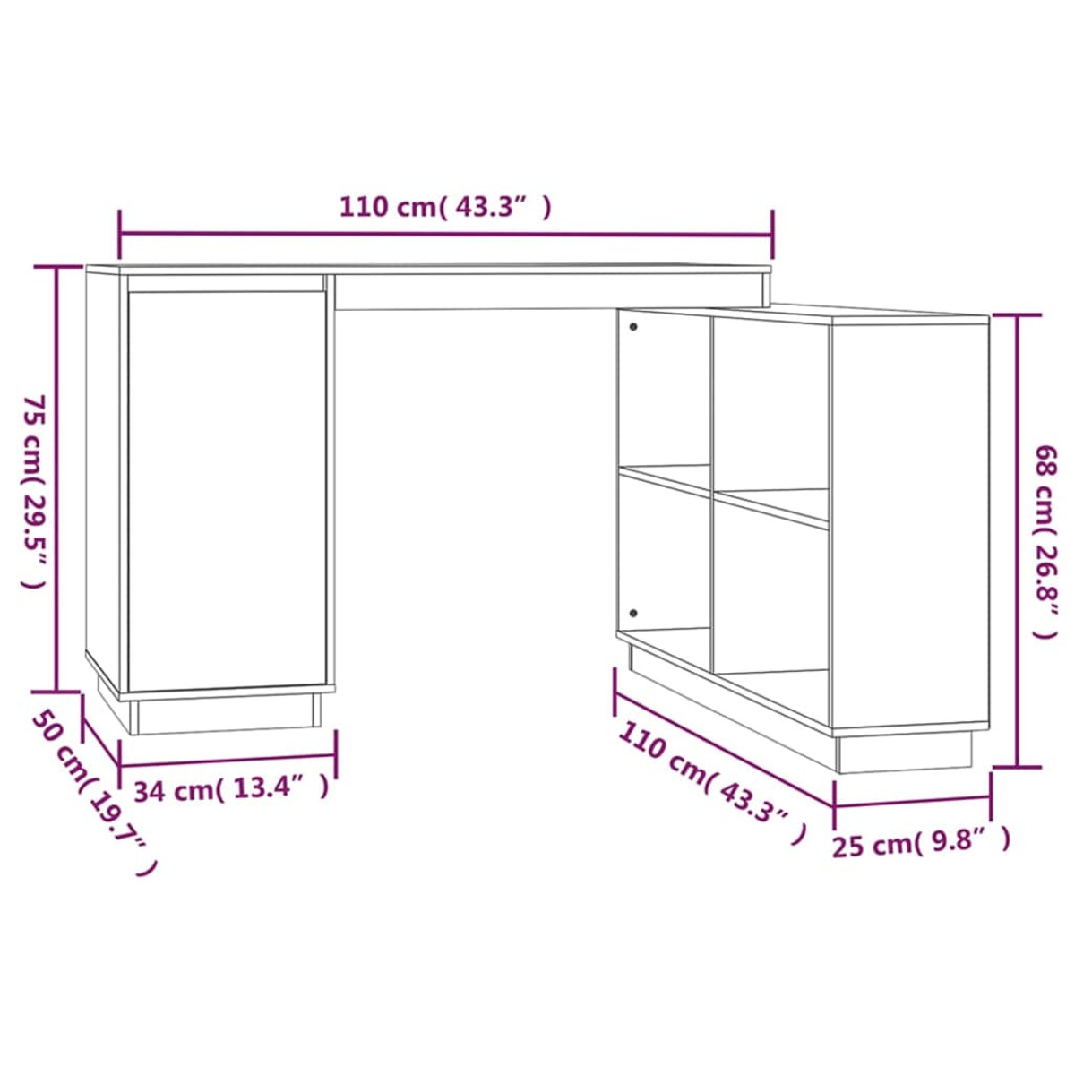 814505 Schreibtisch VIDAXL