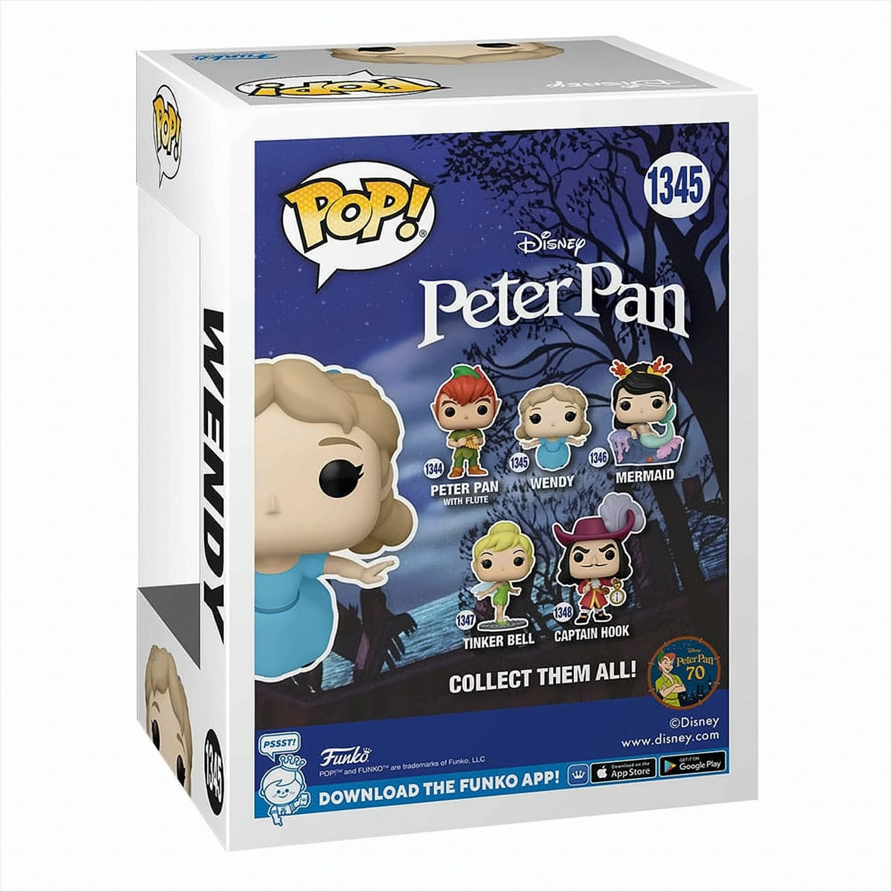 Scatola di figurine POP! di Peter Pan Wendy, con personaggi. Include Peter Pan, Wendy, Campanellino.