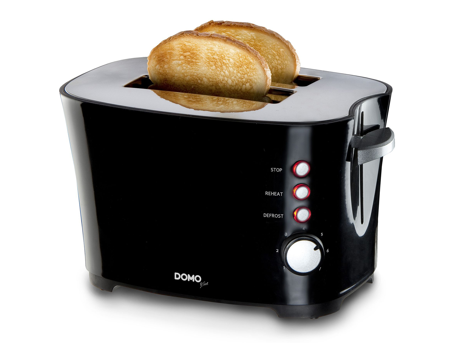 DOMO DO941T Schwarz-Silber Schlitze: Toaster 2) Watt, (850