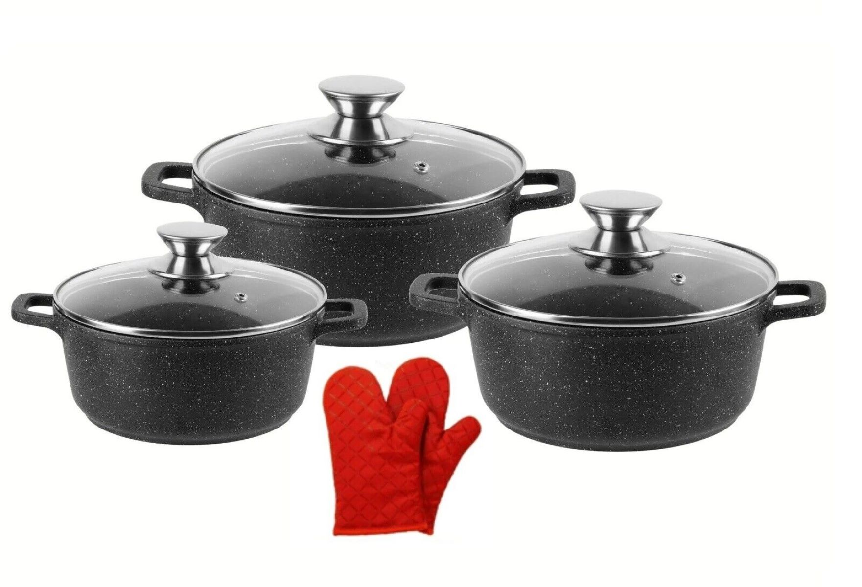 CHEFFINGER 6 tlg. XXL-Kochtopf Set Alu Guss