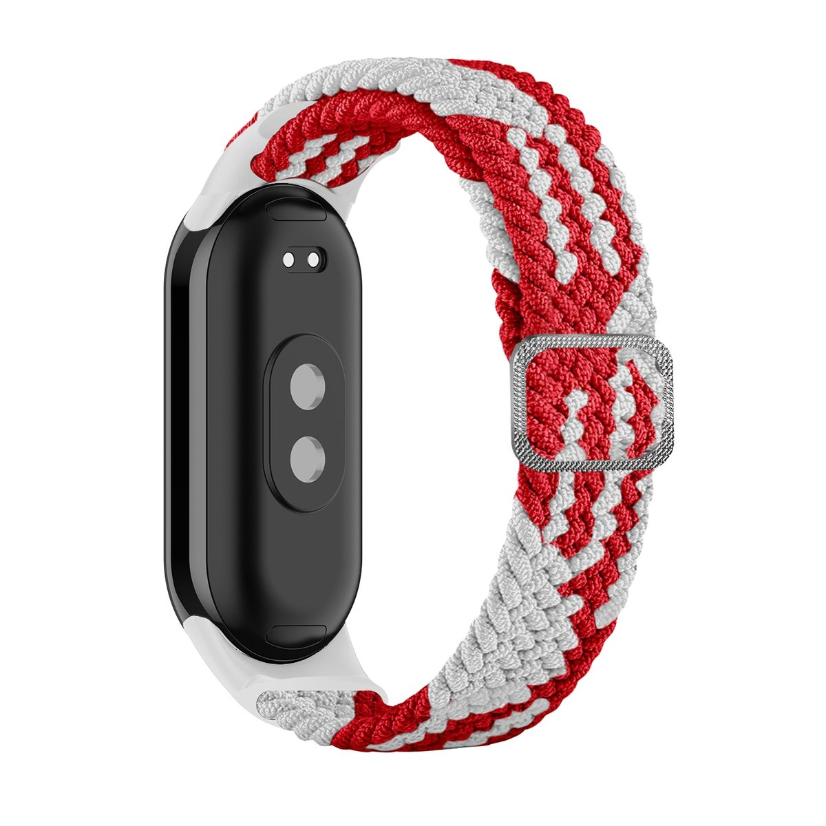 Xiaomi, 8, / Sport Band WIGENTO Design Rot Ersatzarmband, Weiß Elastisches Mi gewebtes Nylon Band,