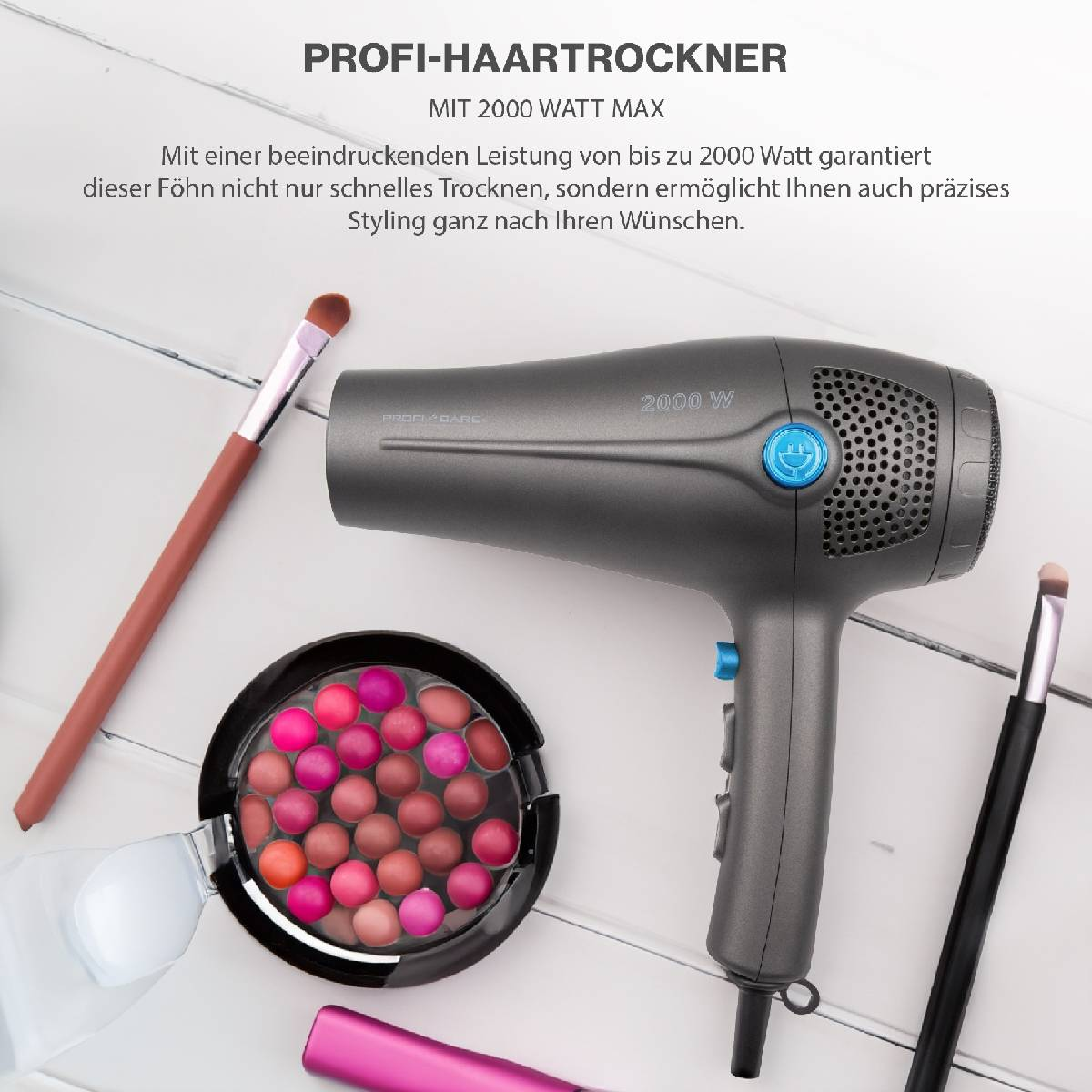 PROFICARE Haartrockner Watt) Grau (2000 PC-HT 3020