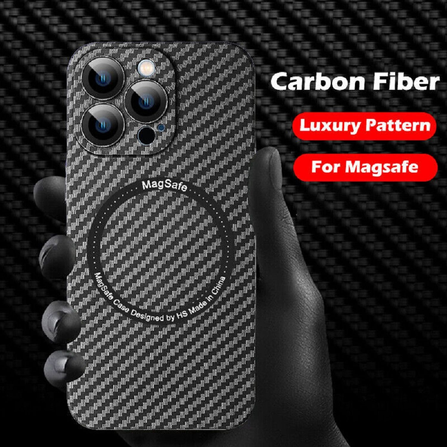 COFI Magnetic Carbon Case S22, Hülle, Galaxy Backcover, Samsung, Grau