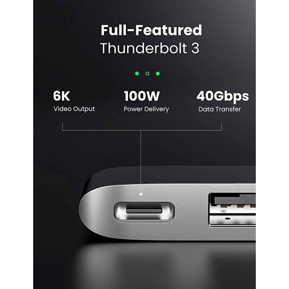 silber Adapter UGREEN for Macbook 6-IN-2 Hub Macbook Pro / Air Hub,