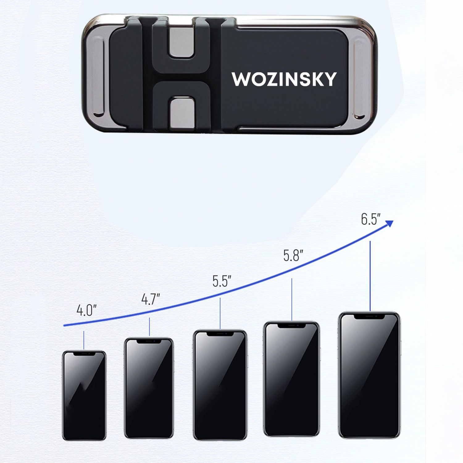 WOZINSKY mit Kabelorganisation Telefonhalter Schwarz Magnetischer Handyhalterung,