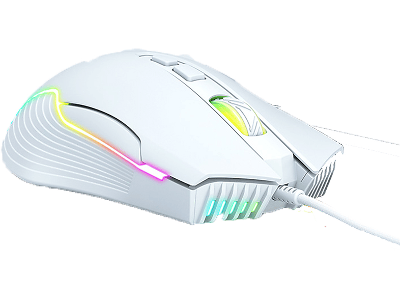 SYNTEK Maus white verdrahtet Licht emittierende mechanische RGB-Maus Computer Büro Gaming Gaming Maus, weiß