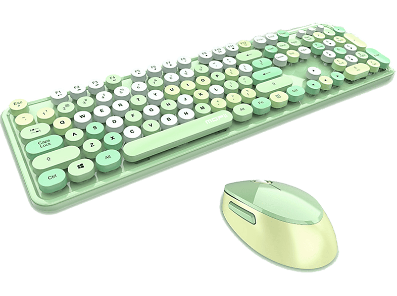 Maus Tastatur Set, und Mädchen Punk Trio Kabellose verde Set, SYNTEK Tastatur Tastatur Büro Farbe Maus