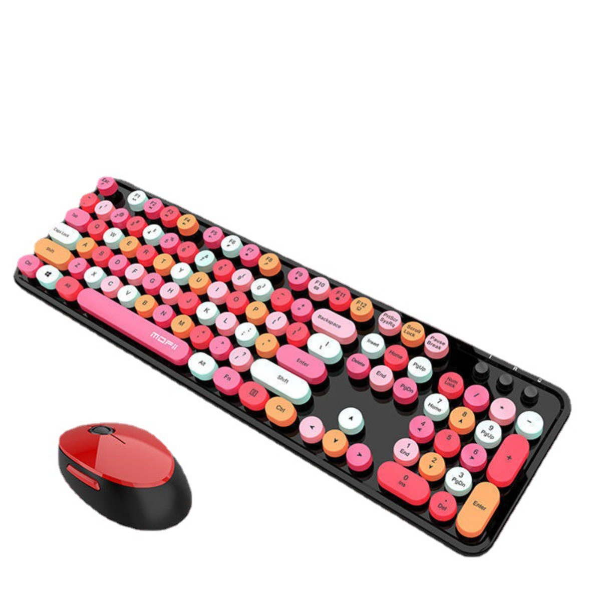 Mädchen Lippenstift Büro Tastatur Maus Tastatur Bunter Punk Maus rot Set, SYNTEK Set, Tastatur Kabellose