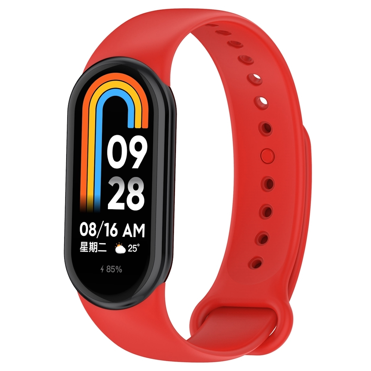 WIGENTO Kunststoff / Silikon Sport Band Rot 8, Band, Ersatzarmband, Design Xiaomi