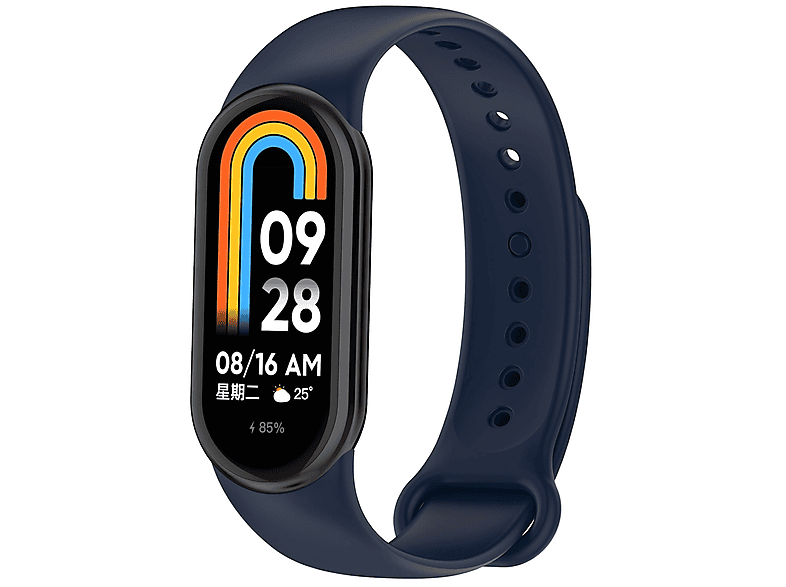 WIGENTO Kunststoff / Silikon Sport Design Band, Ersatzarmband, Xiaomi, Band 8, Dunkelblau