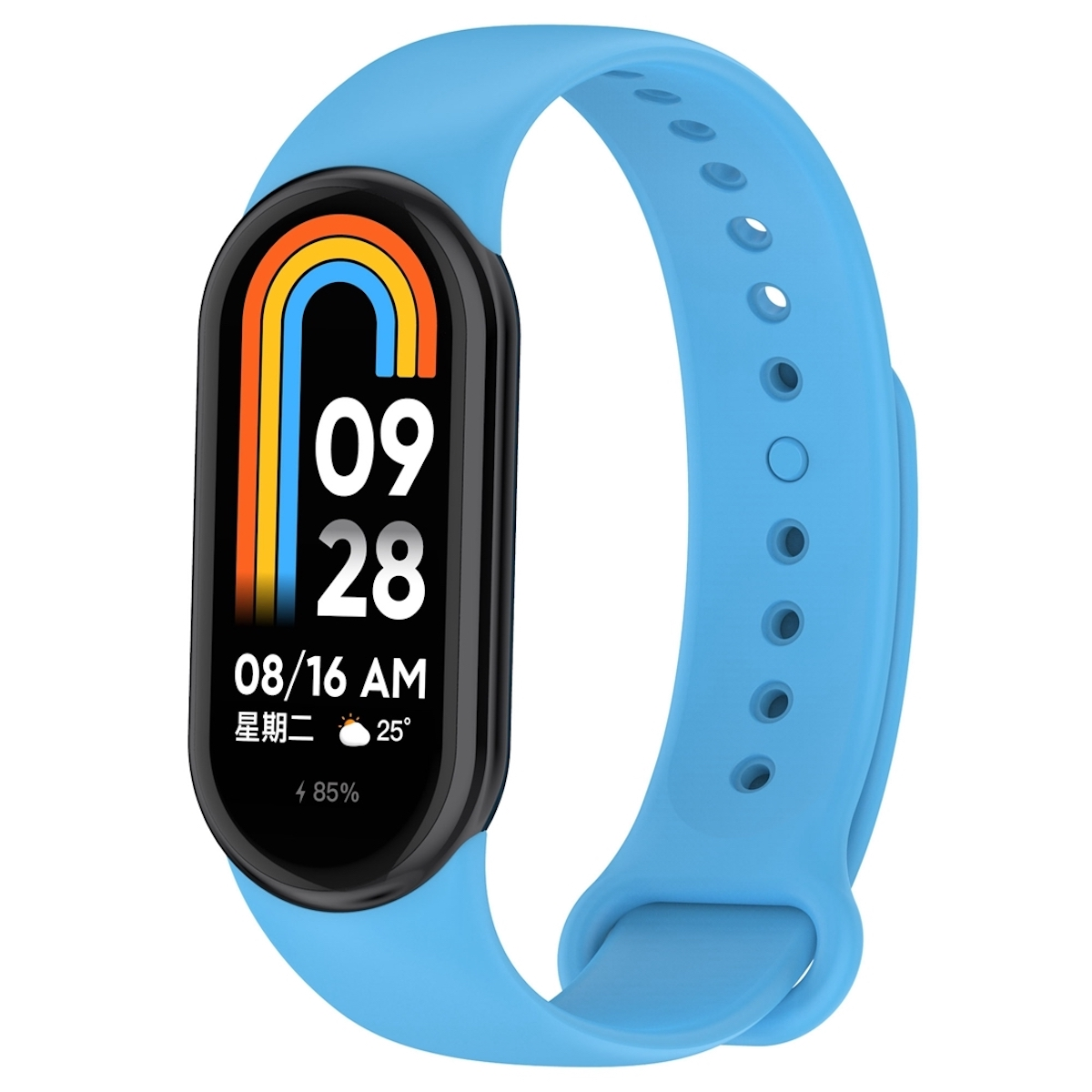 Kunststoff Design Band, Watches, Sport für Silikon 8, Blau WIGENTO / Smart Xiaomi, Zubehör Band
