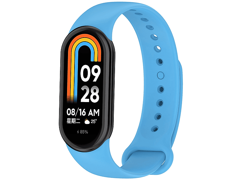 Xiaomi, Silikon Smart Band, / 8, Watches, Zubehör für Sport Blau Design Band WIGENTO Kunststoff