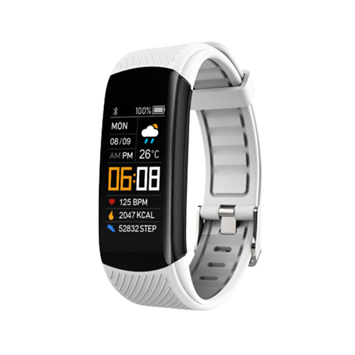 Smart Weiß Überwachung Silikon, Übung Bracelet Gesundheit SYNTEK Smartwatch Herzfrequenz Weiß Titan Bracelet Smart
