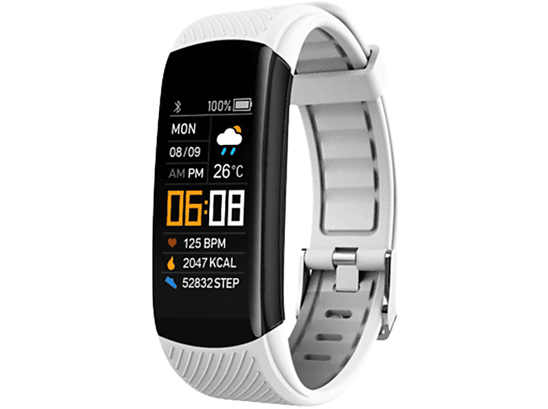 SYNTEK Smart Bracelet Weiß Überwachung Titan Übung Silikon, Bracelet Gesundheit Smartwatch Weiß Smart Herzfrequenz