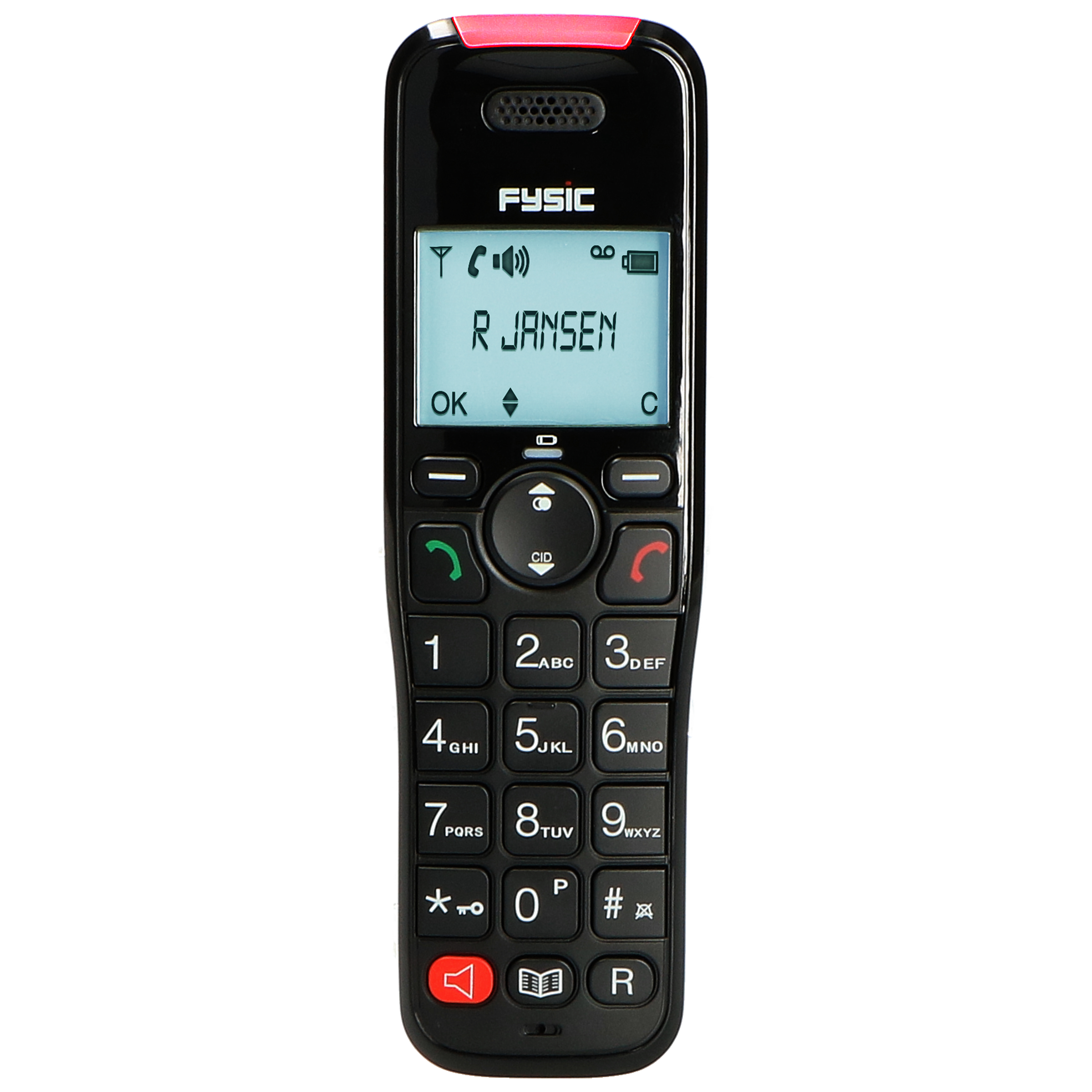 Klingelverstärker,großen Tasten,SOS-Taste FX-8025 - und Handset Seniorentelefon Seniorentelefon FYSIC mit extra Klingelverstärker mit
