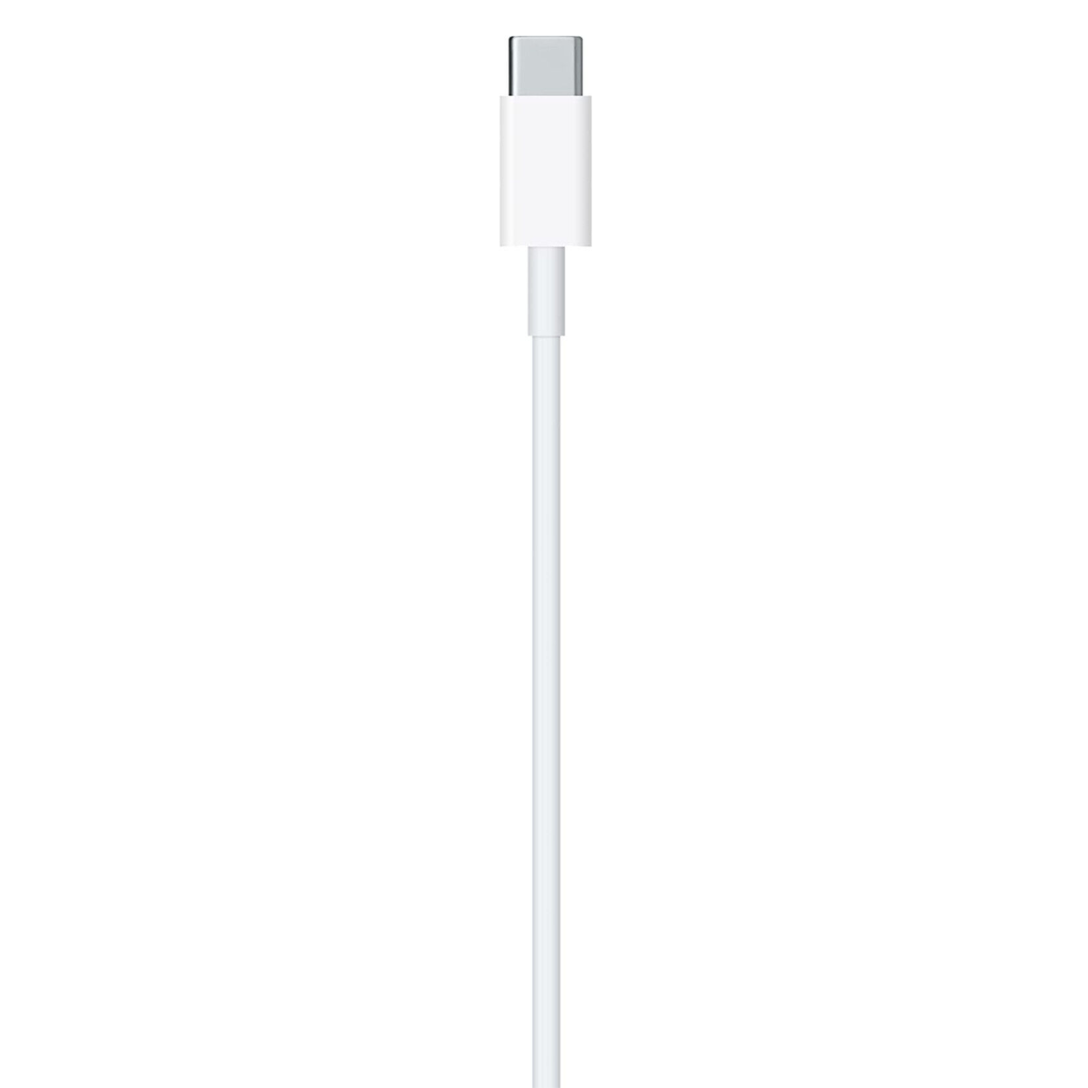 Weißes USB-C-Ladekabel. Ein weißes Kabel mit einem USB-C-Anschluss am Ende.