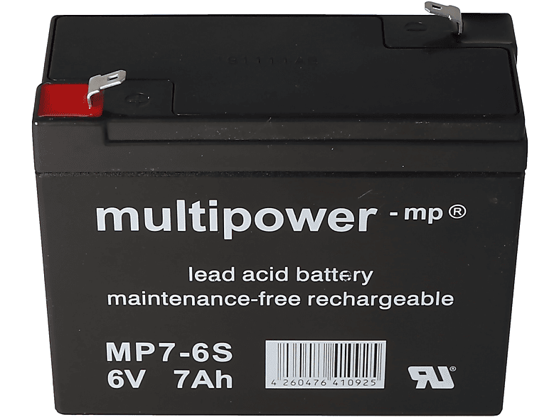 MULTIPOWER Multipower MP7-6S, WP7-6S Akku PB - Bleiakku, 7Ah 6Volt mAh Blei Blei 7000 Pb