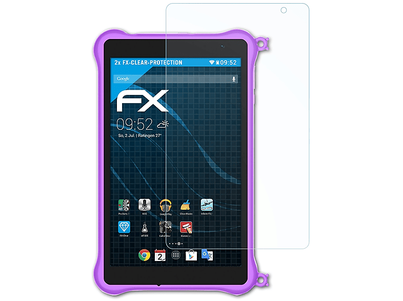 ATFOLIX 2x FX-Clear Displayschutz(für Blackview Tab 5 Kids)