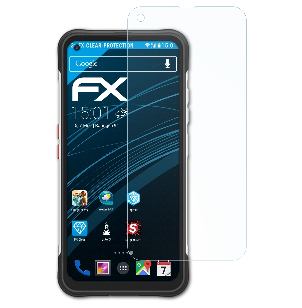 ATFOLIX 3x FX-Clear Unihertz Displayschutz(für TickTock-S)