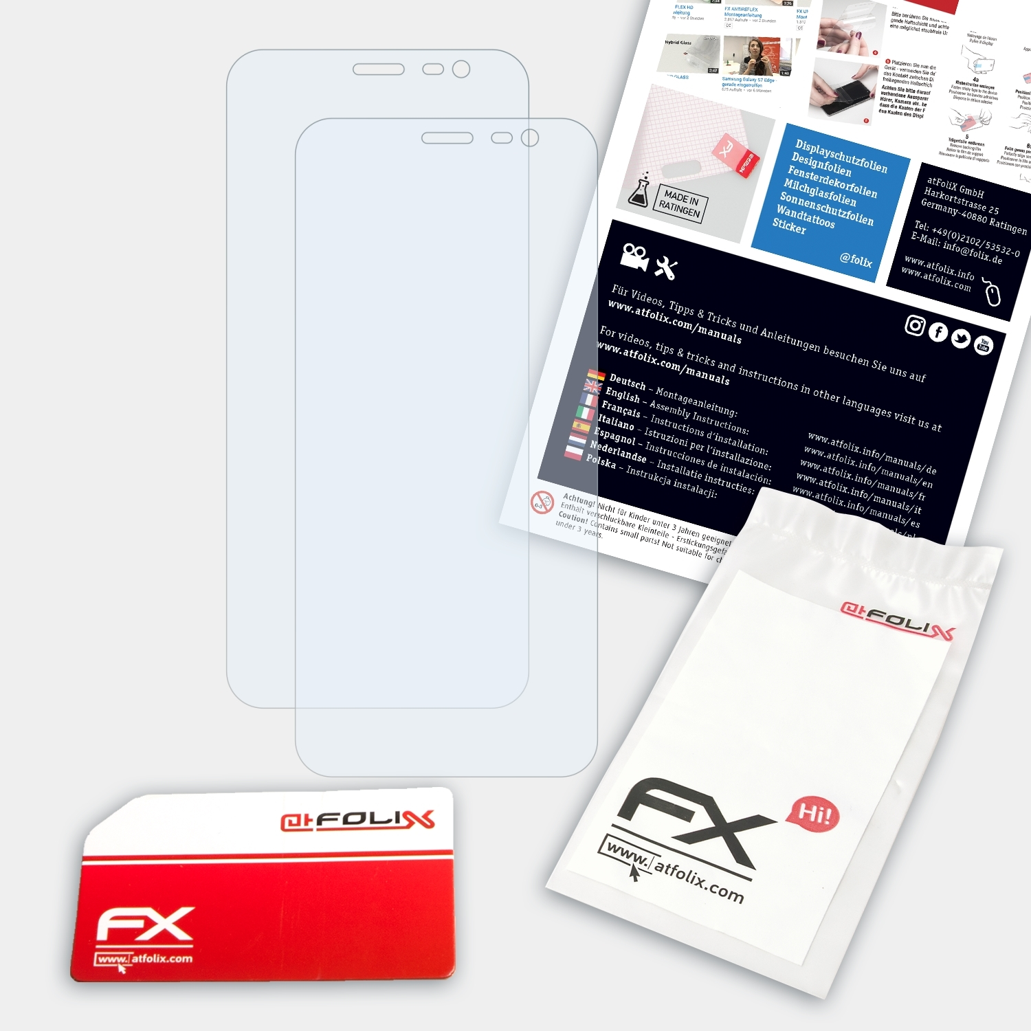 A77) 2x Pax FX-Clear Displayschutz(für ATFOLIX