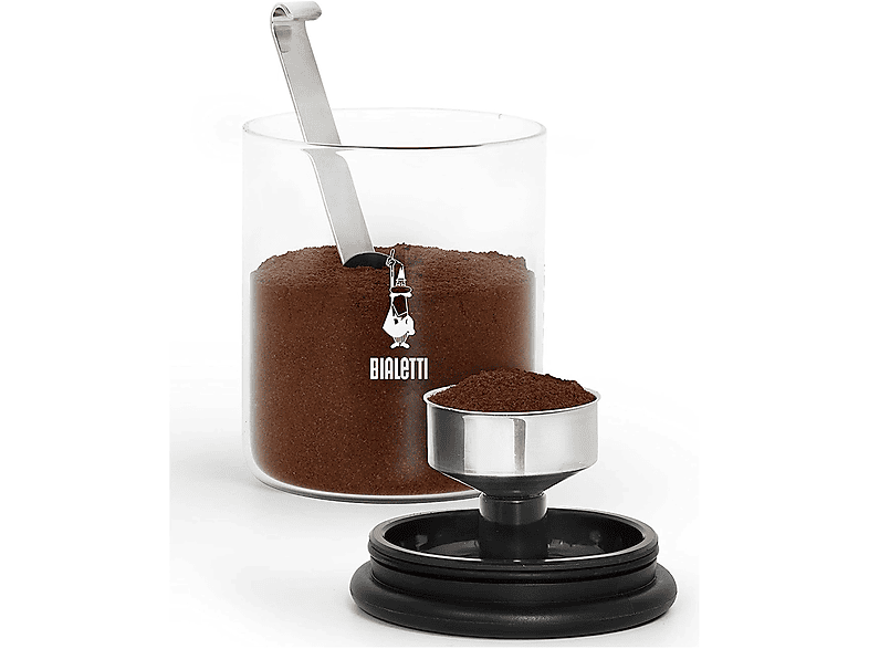 BIALETTI Glass Coffee Jar Espressokocher Schwarz/Silber + Moka Top