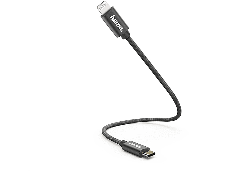 HAMA 0,2 Ladekabel, m, USB-C Lightning, Schwarz -