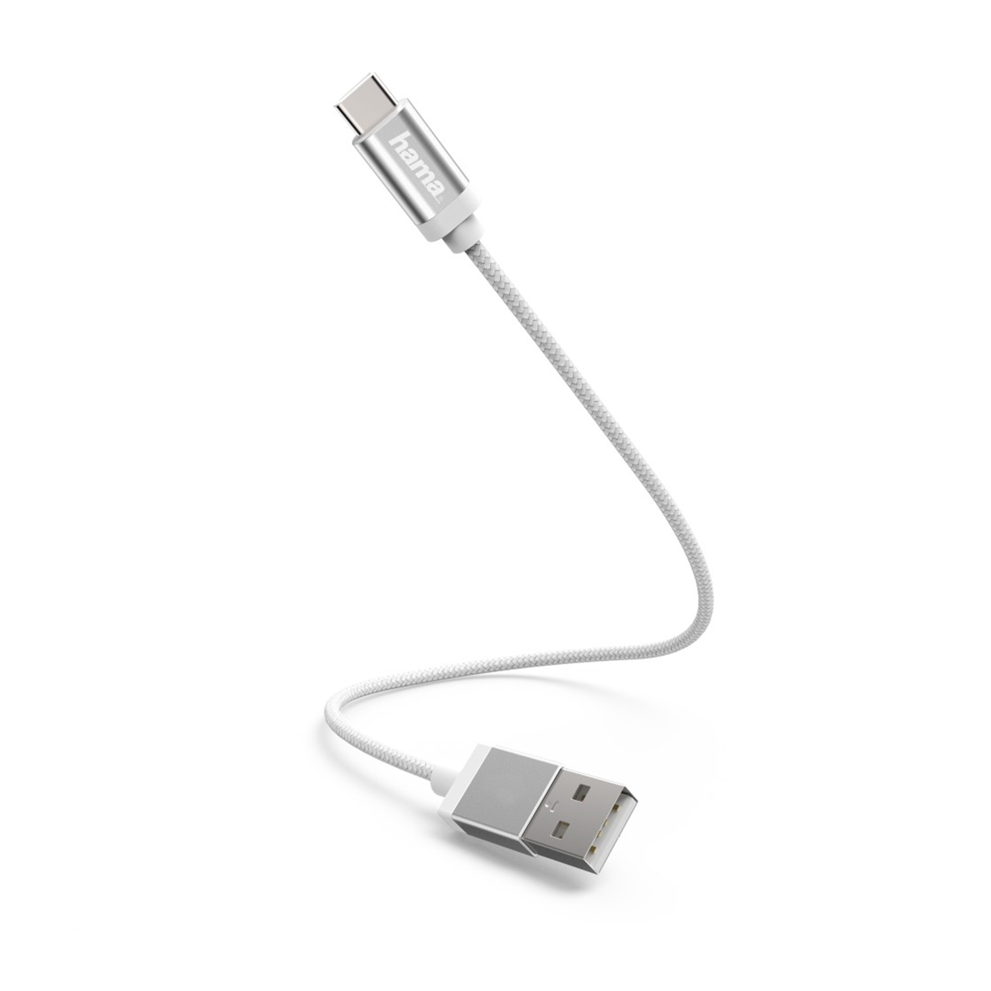 HAMA USB-Type-C-Kabel, Lade-/Datenkabel, Weiß 0,2 m