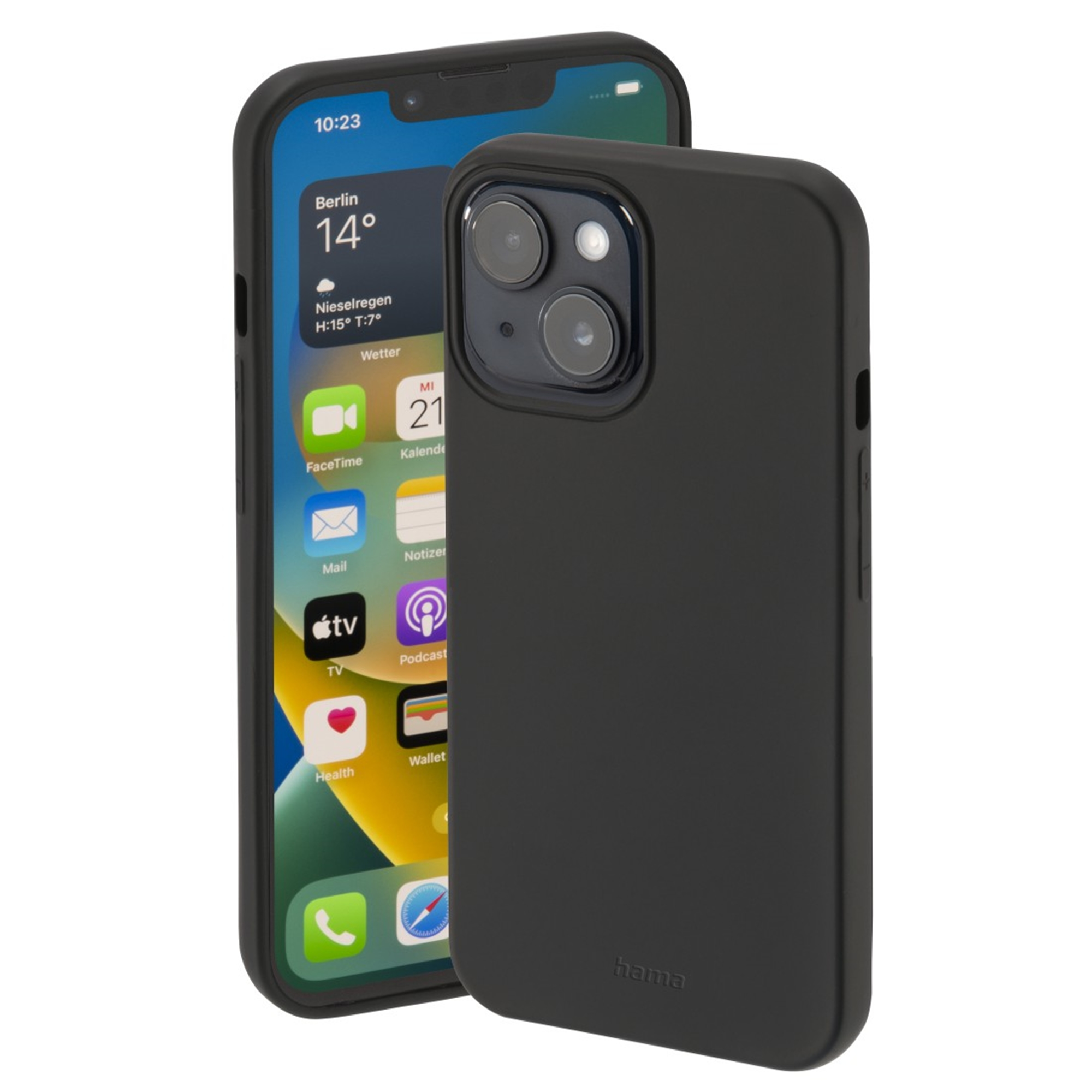 HAMA Finest Feel, Backcover, Apple, 14 iPhone Plus, Schwarz