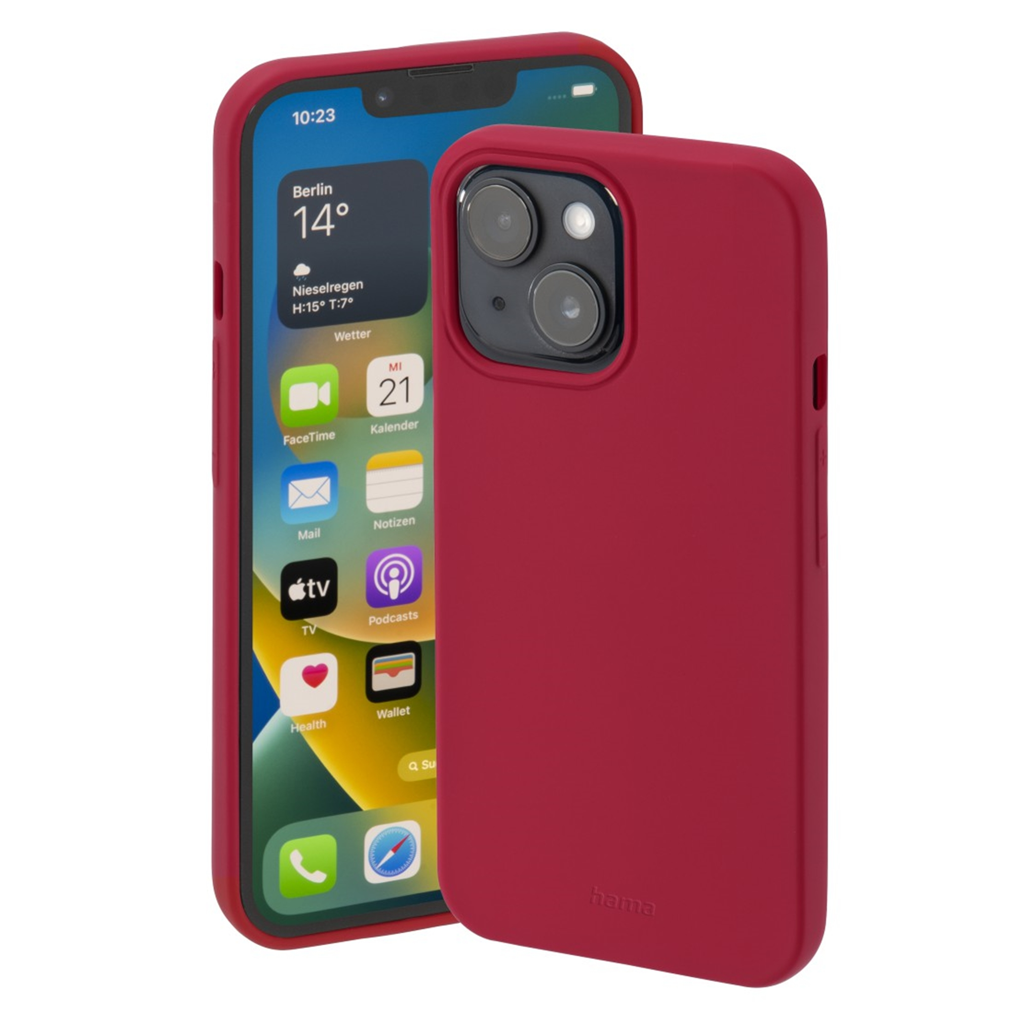 HAMA Finest Feel, iPhone Apple, Rot Backcover, 14