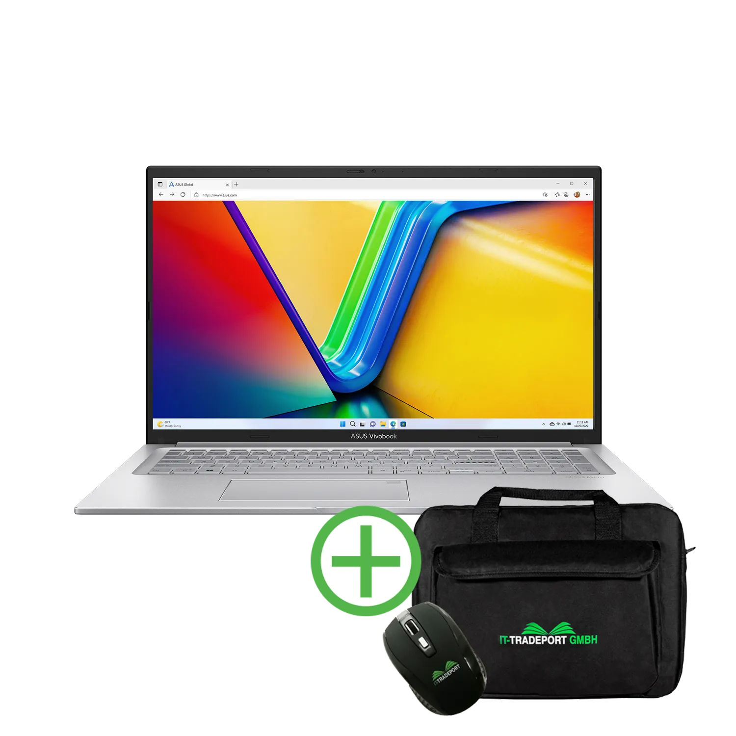 ASUS Vivobook M-Serie, fertig eingerichtet, Zoll Pro, Transparent 2021 GB SSD, Display, AMD, GB 2000 40 RAM, mit Notebook Office Silver 17,3