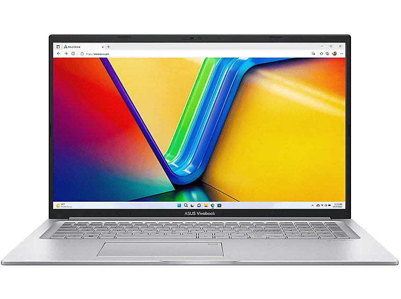 ASUS Vivobook M-Serie , fertig installiert und aktiviert, Office 2021 Pro, Notebook mit 17,3 Zoll Display, 12 GB RAM, 4000 GB SSD, Silber