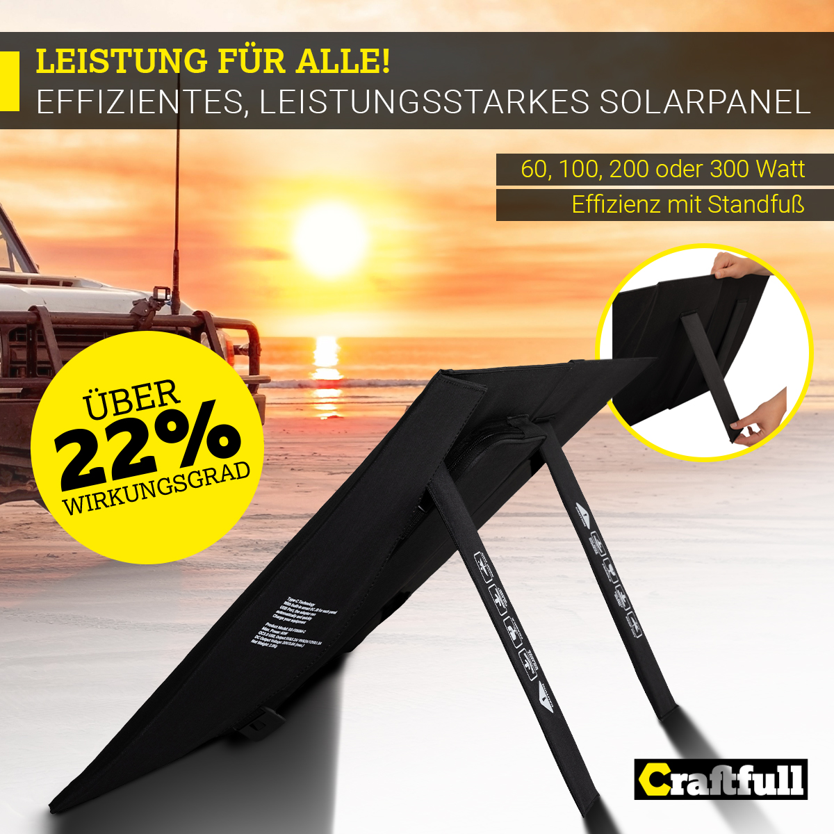 Solartasche CRAFTFULL Solarpanel Sunbalance