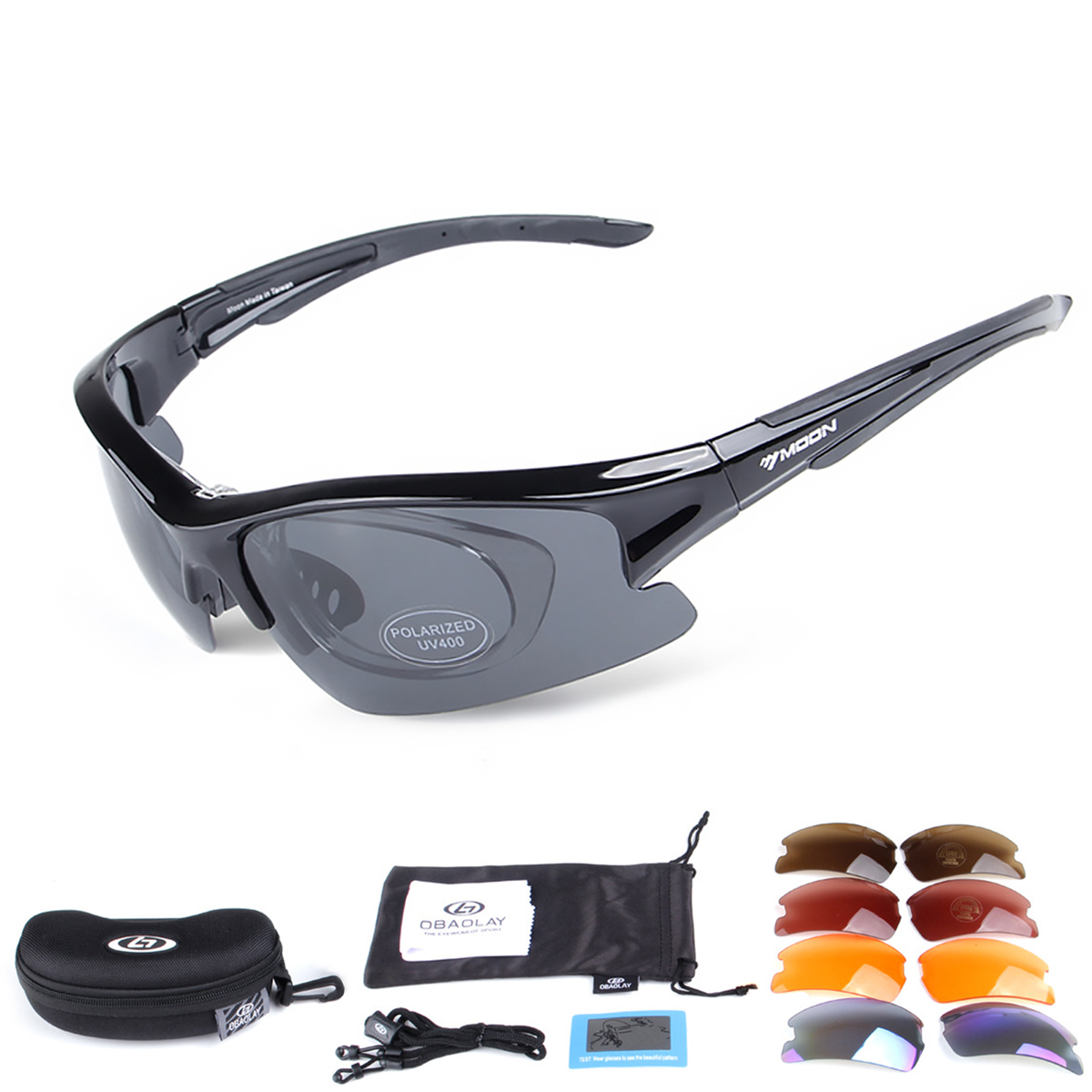 LEIGO Fahrradbrille Mountainbike-Brille, Sonnenbrille Radsportbrille, Schwarz Fahrradbrillen, Fahrradbrille-Set