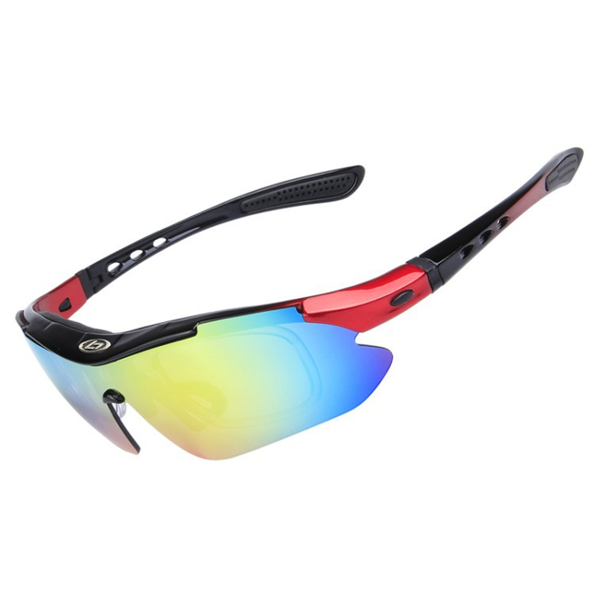 und Sportbrille, LEIGO Fahrradbrillen, polarisierte Radsportbrille, Rot Fahrradbrille Sonnenbrille, Schwarz Radsportbrille