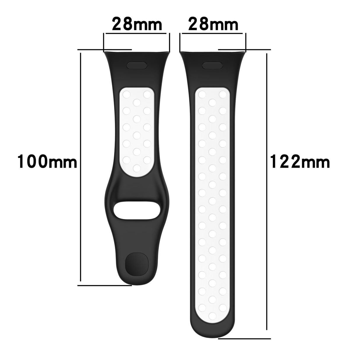 WIGENTO Zweifarbiges Sport Silikon Band, 3, Weiß Xiaomi, Schwarz Watch Ersatzarmband, / Redmi