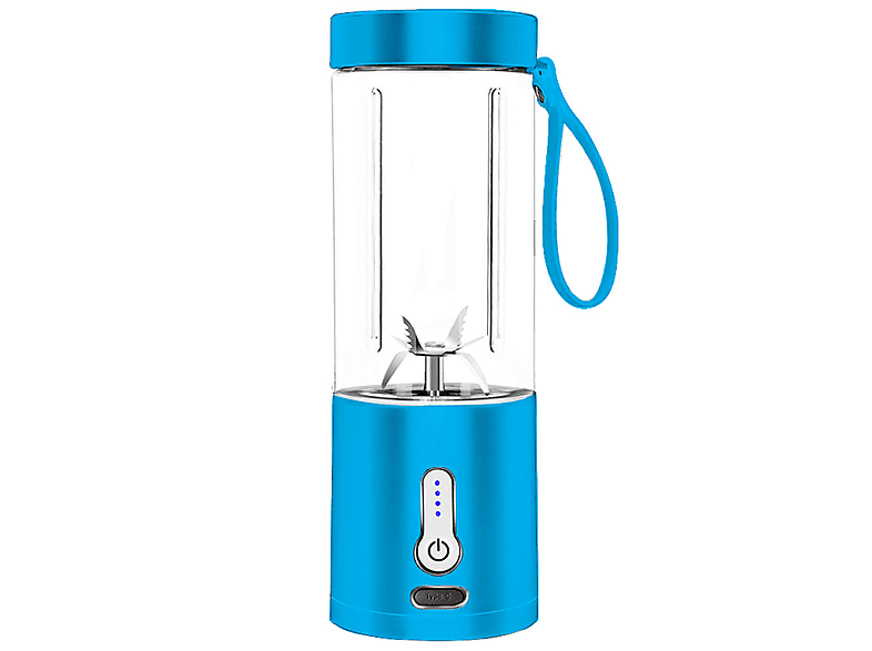 SYNTEK Juice blau Entsafter, Fruchtkocher Tragbarer Handkurbel-Entsafter Blue Mug Mixer elektrischer