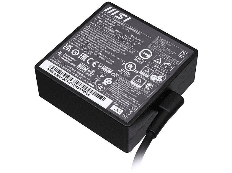 Watt MSI USB-C Original Netzteil S93-0406611-D04 eckiges 100
