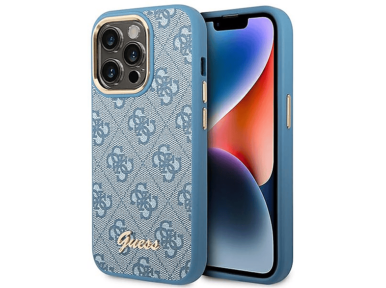 GUESS Guess 4G Metal Camera Outline Case - Tasche für iPhone 14 Pro Max (Blau), Full Cover, Apple, iPhone 14 Pro Max, Multicolor