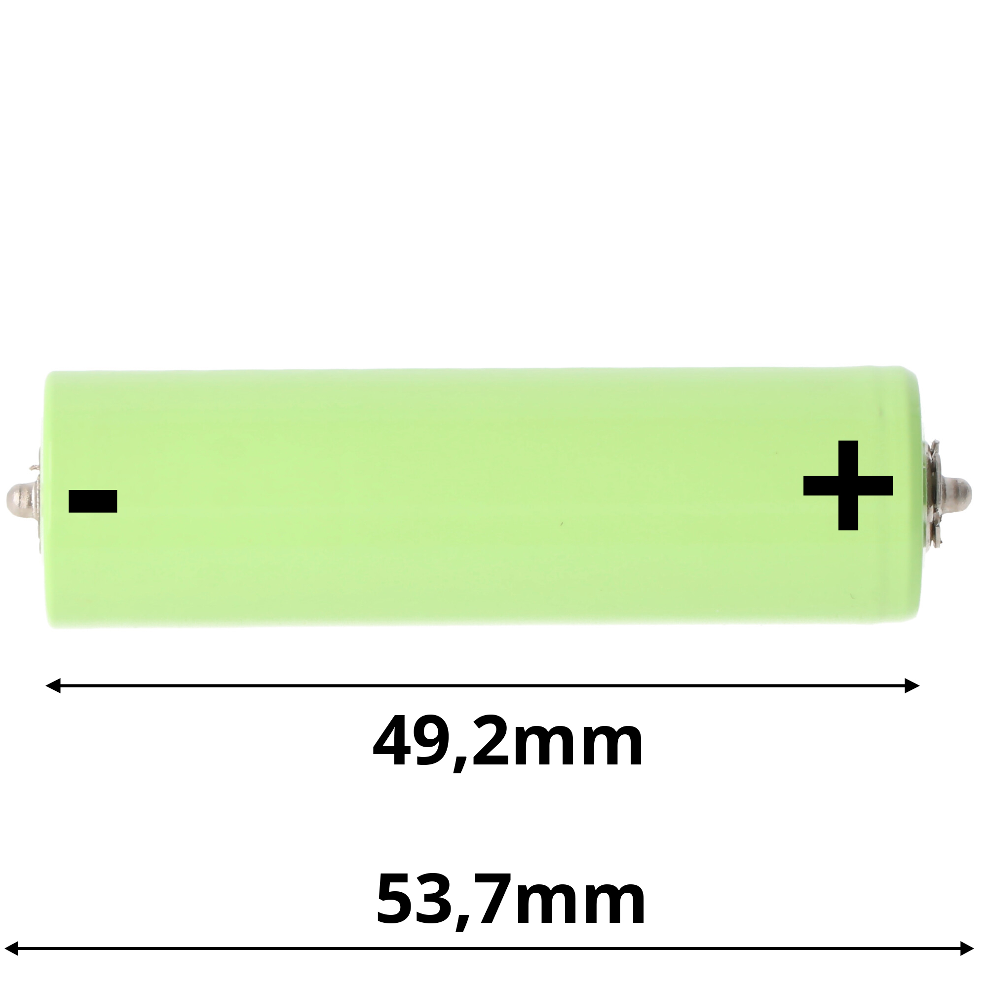 ACCUCELL NiMH49,40 NiMH, passend Rasierer-Akku, Braun mAh 14,5mm exakt Stiftkontakten - x Nickel-Metallhydrid Akku für 390cc Akku Länge NiMH (54,2) mit 1600 54