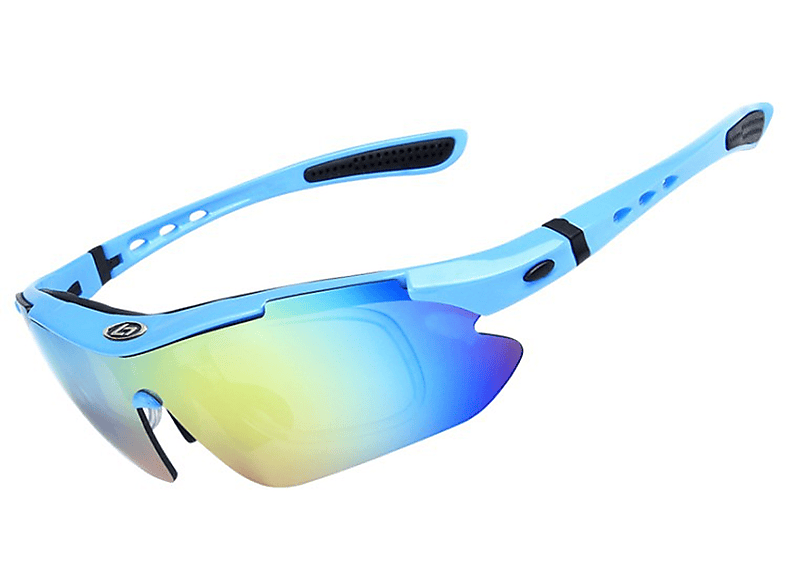 LEIGO Fahrradbrille Radsportbrille, Blau Fluoreszierendes Sportbrille, Fahrradbrillen, polarisierte Radsportbrille, Sonnenbrille