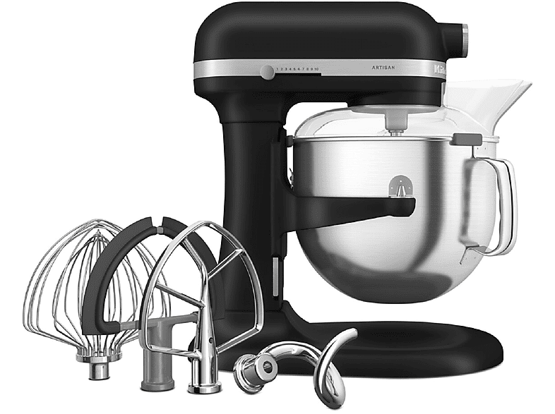 KITCHENAID (Rührschüsselkapazität: 5KSM70SHXEBM Liter Matt - Artisan 6,6 375 Küchenmaschine 6,6 Liter, Watt) Schwarz