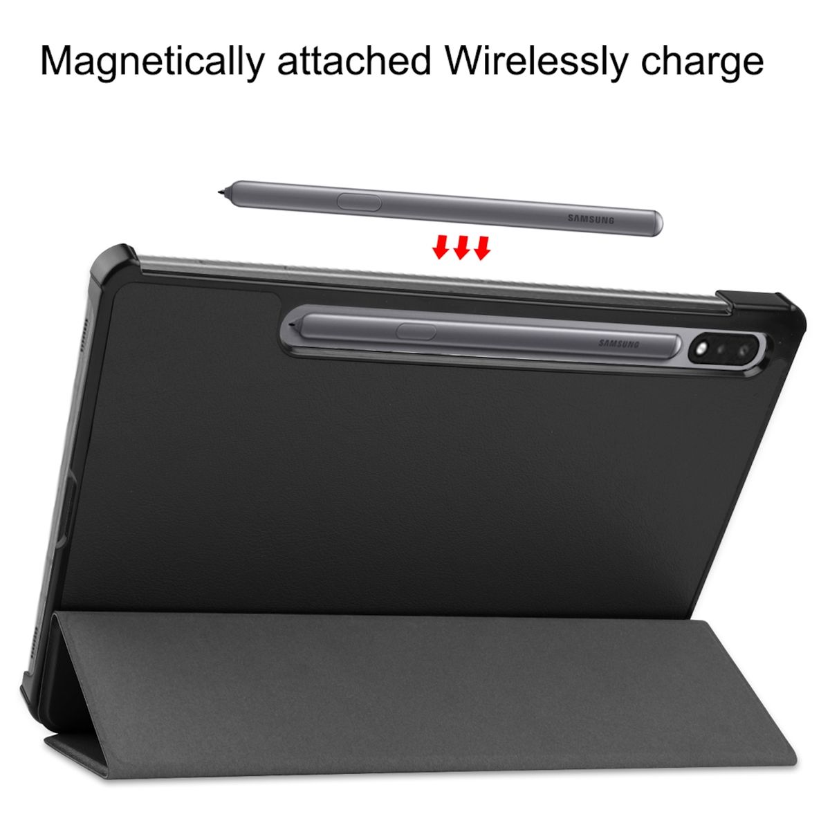 Samsung Tasche Schwarz Full für 3folt WIGENTO Cover Kunstleder, UP Tablethülle Wake Smart aufstellbar